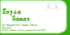 rozsa hamar business card