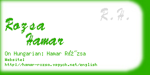 rozsa hamar business card